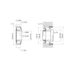 Ball bearing Z2-031BC05NC2C3 30.6x59x16.7