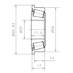 Tapered roller bearing EC 40987 H206 SNR 25x59/65.83x17.5