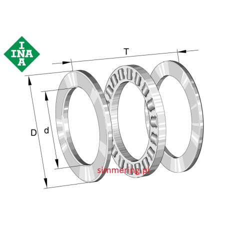 Cylindrical Roller Thrust Bearing INA 81111 TV 55x78x16 - Durable Axial Bearing | simmering.pl