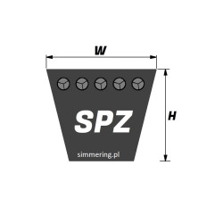 Pas klinowy SPZ 1287 MECALINE – Wąskoprofilowy pasek napędowy 9,7x8 mm