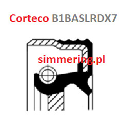 Uszczelniacz CORTECO 12012761 FPM B1BASLRDX7 Simmerring 45x62x8 - Pierścień uszczelniający wału korbowego