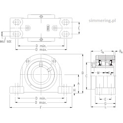 Blok łożyskowy 4-śrubowy TIMKEN QAPF18A085SM