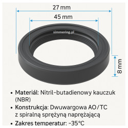radial-oil-seal-27x45x8-nbr-ao-tc-double-lip-grn-shaft-seal