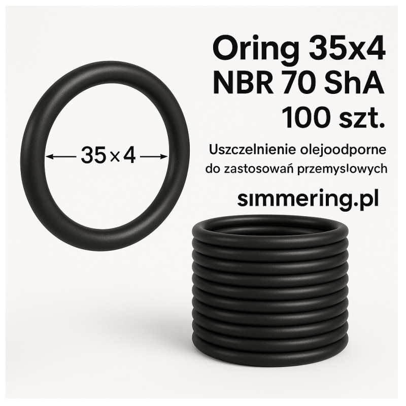 Oring 35x4 NBR 70 ShA – 100 szt. - Uszczelnienie olejoodporne do zastosowań przemysłowych