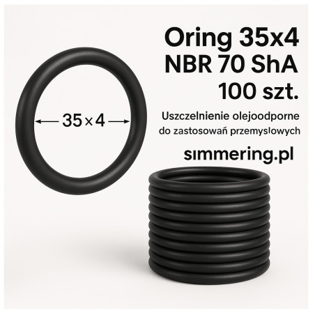 Oring 35x4 NBR 70 ShA – 100 szt. - Uszczelnienie olejoodporne do zastosowań przemysłowych