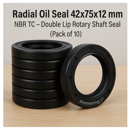 Radial Oil Seal 42x75x12 mm NBR TC – Double Lip Rotary Shaft Seal (Pack of 10)