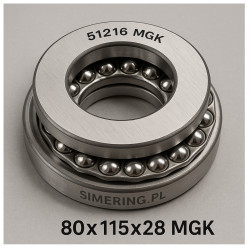 Axial Deep Groove Ball Bearing 51216 MGK (80 × 115 × 28 mm)