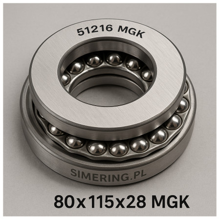 Axial Deep Groove Ball Bearing 51216 MGK (80 × 115 × 28 mm)