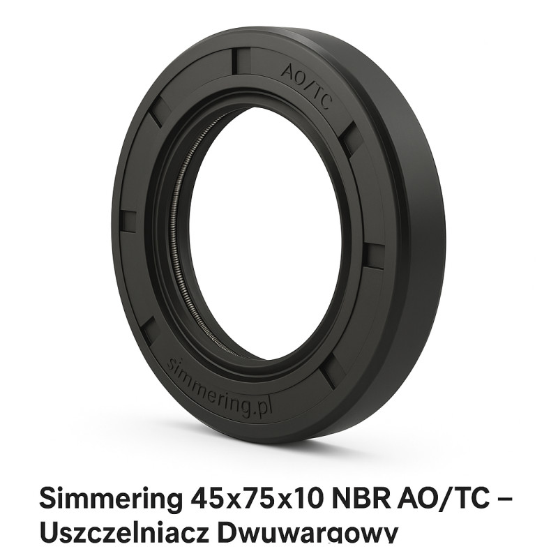 Rotary Shaft Oil Seal 45x75x10 mm NBR TC – Double Lip with Spring | Oil & Dust Resistant