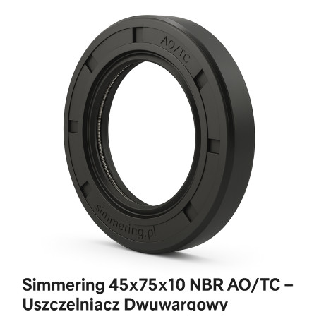 Rotary Shaft Oil Seal 45x75x10 mm NBR TC – Double Lip with Spring | Oil & Dust Resistant