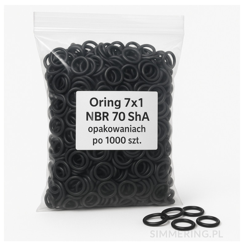 O-ring 7x1 NBR 70 ShA - Nitrile Rubber Sealing Ring (Pack of 1000)
