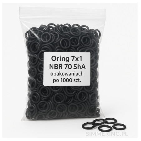 Oring 7x1 mm NBR 70 ShA – 1000 szt. w opakowaniu | simmering.pl