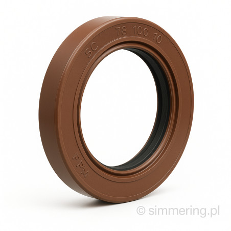 Uszczelniacz 78x100x10 A FPM GRN® Simmering Jednowargowy z Sprężynką Dociskającą