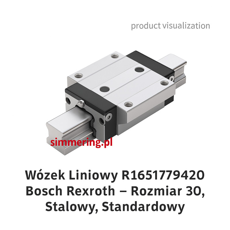 Bosch Rexroth R165179420 Linear Guide Carriage – Size 30, Flanged, Steel, Pre-Greased