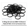 O‑Ring 32×2.5 mm NBR 70 Shore A – Pack of 100 | Oil & Fuel Resistant Seal