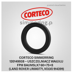 CORTECO Simmerring 12014993B – uszczelniacz wału FPM BAUMSLX7 60×75×8 (Land Rover LR000771, Volvo 9143911)
