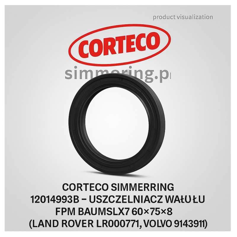 CORTECO 12014993 FPM BAUMSLX7 Rotary Shaft Seal – 60×75×8 Radial Oil Seal