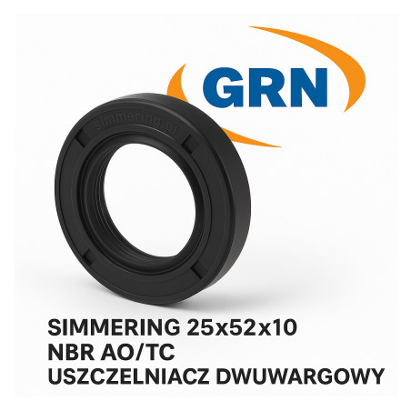 Simmering 25x52x10 NBR AO/ TC Uszczelniacz dwuwargowy