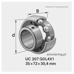 SNR UC 207 G0L4X1 Self‑Aligning Insert Bearing – 35×72×30.4 mm