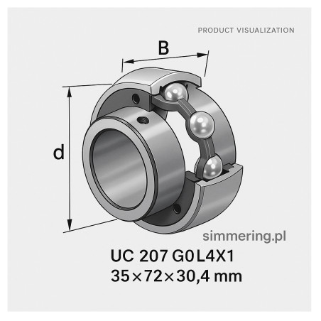 Łożysko samonastawne SNR UC 207 G0L4X1 – Ø35×Ø72×30,4 mm
