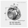 Łożysko samonastawne SNR UC 207 G0L4X1 – Ø35×Ø72×30,4 mm