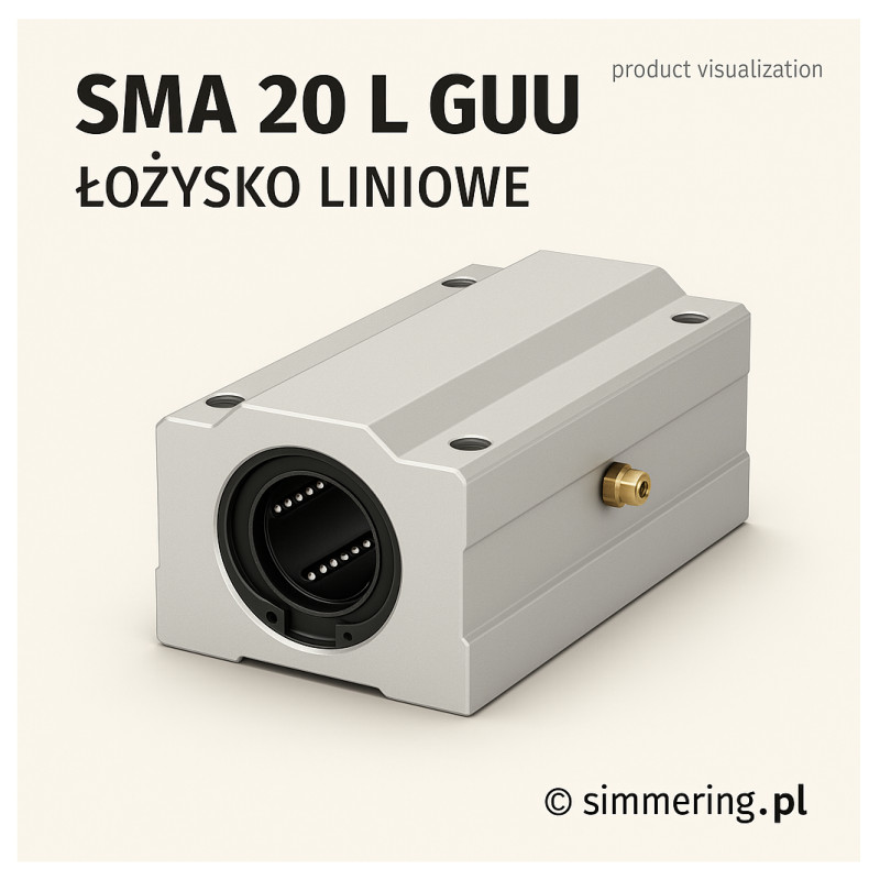 SMA 20 L GUU CT - szczelne łożysko liniowe w obudowie, ⌀ 20 mm