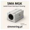 SMA 16 UU MGK – szczelne łożysko liniowe w obudowie, Ø 16 mm