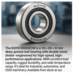 KOYO 6000ZCM – 10×26×8 mm Deep-Groove Ball Bearing (Shielded, High-Speed)