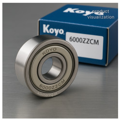 KOYO 6000ZZCM deep groove ball bearing 10x26x8 mm with double metal shields, product visualization by simmering.pl