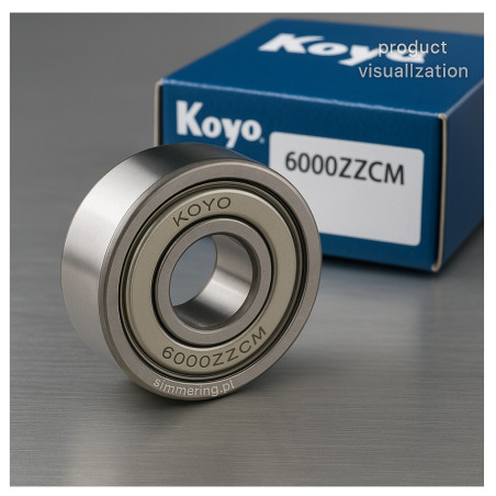 Łożysko kulkowe głębokorowkowe KOYO 6000ZZCM 10x26x8 mm z podwójną metalową osłoną, prezentacja produktowa simmering.pl