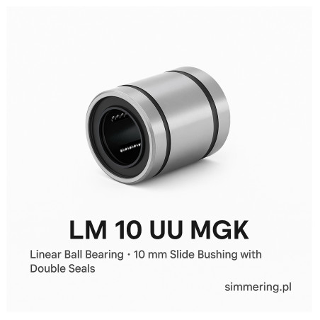 LM10UU MGK Łożysko Liniowe 10x19x29 Tuleja Ślizgowa z Podwójnym Uszczelnieniem