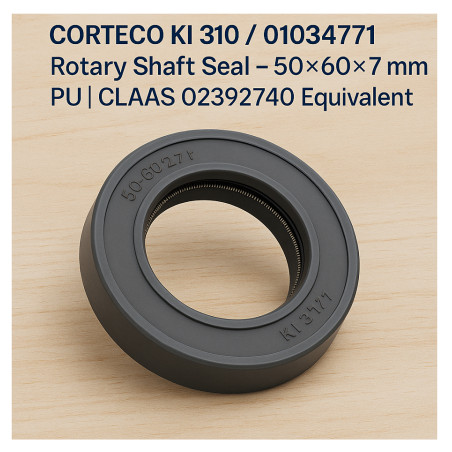 CORTECO KI 310 / 01034771 Rotary Shaft Seal – 50×60×7 mm PU | CLAAS 02392740 Equivalent