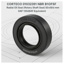 CORTECO 01032391 NBR B1OFSF – Radial Oil Seal (Rotary Shaft Seal) 50×58×6 mm | DAF 1352849 Equivalent