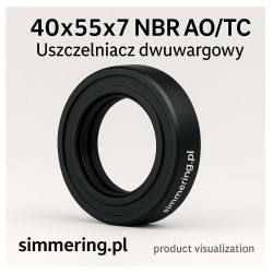 Simmering 40x55x7 mm NBR AO/TC – dwuwargowy uszczelniacz promieniowy wału z kauczuku nitrylowego