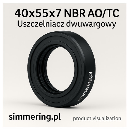 Simmering 40x55x7 mm NBR AO/TC – dwuwargowy uszczelniacz promieniowy wału z kauczuku nitrylowego