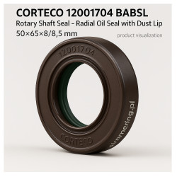 CORTECO 12001704 BABSL rotary shaft seal 50x65x8/8.5 mm NBR with dust lip – product visualization by simmering.pl