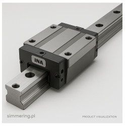 INA RWU55‑F‑L‑RROC‑120/930/120‑V3‑G2 – wózek i prowadnica rolkowa, szer. 55 mm, długość 1170 mm