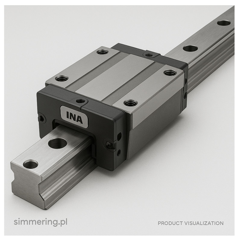 INA RWU55‑F‑L‑RROC‑120/930/120‑V3‑G2 – wózek i prowadnica rolkowa, szer. 55 mm, długość 1170 mm