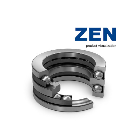 Łożysko kulkowe oporowe 53206+U206 ZEN – 30x55x20 mm z pierścieniem centrującym