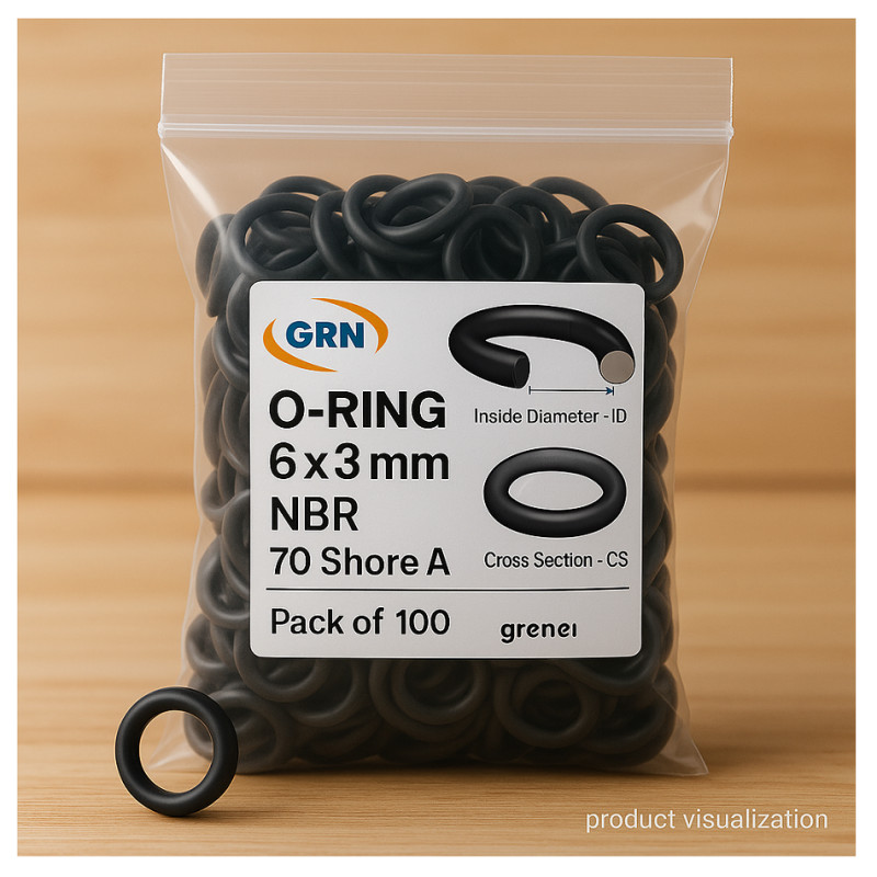 Oring NBR 6x3 mm 70 Shore A – 100 sztuk uszczelka odporna na olej