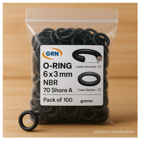 Oring NBR 6x3 mm 70 Shore A – 100 sztuk uszczelka odporna na olej