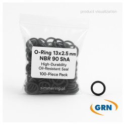 O-Ring 13x2.5 mm NBR 90 ShA | High-Durability Oil-Resistant Seal – 100-Piece Pack