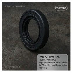 Rotary Shaft Seal CORTECO 12011157 NBR BASL Oil Seal 40x55x8 – Radial Shaft Seal for Wheel Hubs and Manual Transmissions