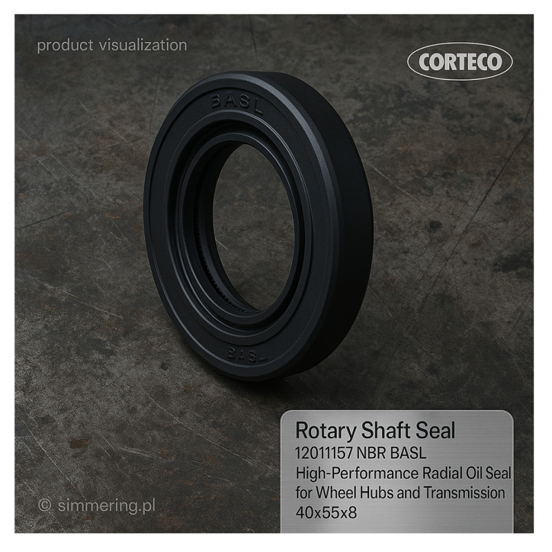 Rotary Shaft Seal CORTECO 12011157 NBR BASL Oil Seal 40x55x8 – Radial Shaft Seal for Wheel Hubs and Manual Transmissions
