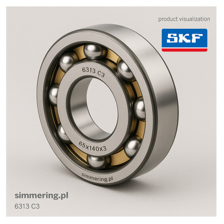 Łożysko kulkowe zwykłe SKF 6313 C3 – 65×140×33 mm