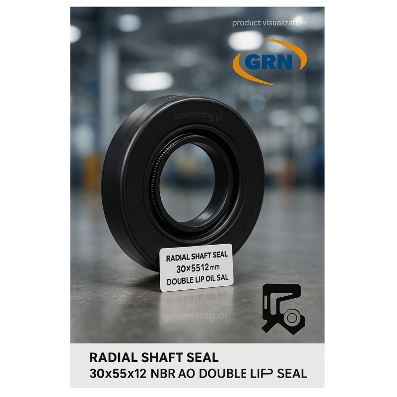Radial Shaft Seal 30x55x12 NBR AO – Double Lip Oil Seal