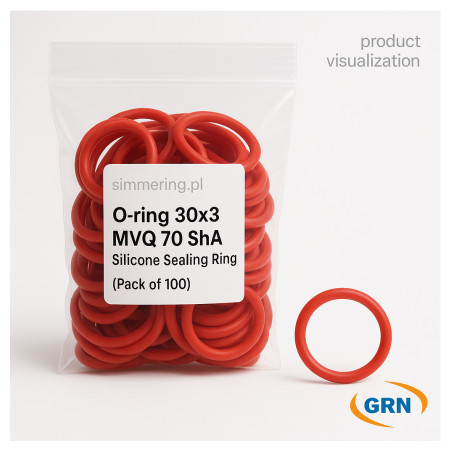 O-ring 30x3 MVQ 70 ShA - Silicone Sealing Ring (Pack of 100)