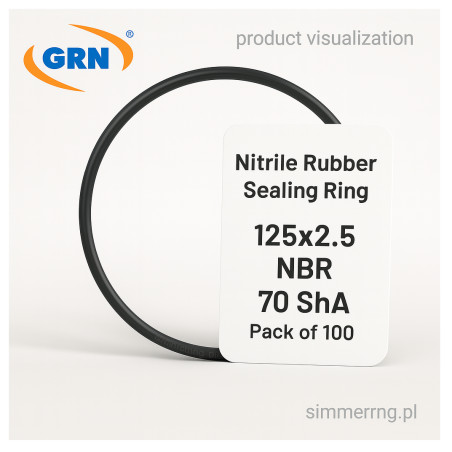 O-ring NBR 125×2,5 mm – O-ring kauczuk syntetyczny 70 ShA – opak. 1 szt.