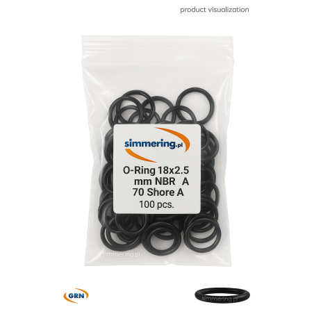O-ring 18x2,5 NBR 70 ShA - Nitrile Rubber Sealing Ring (Pack of 100)