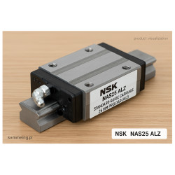 NSK NAS25 ALZ – standardowy wózek liniowy 25 mm z lekkim wstępnym obciążeniem (preload) – seria ALZ